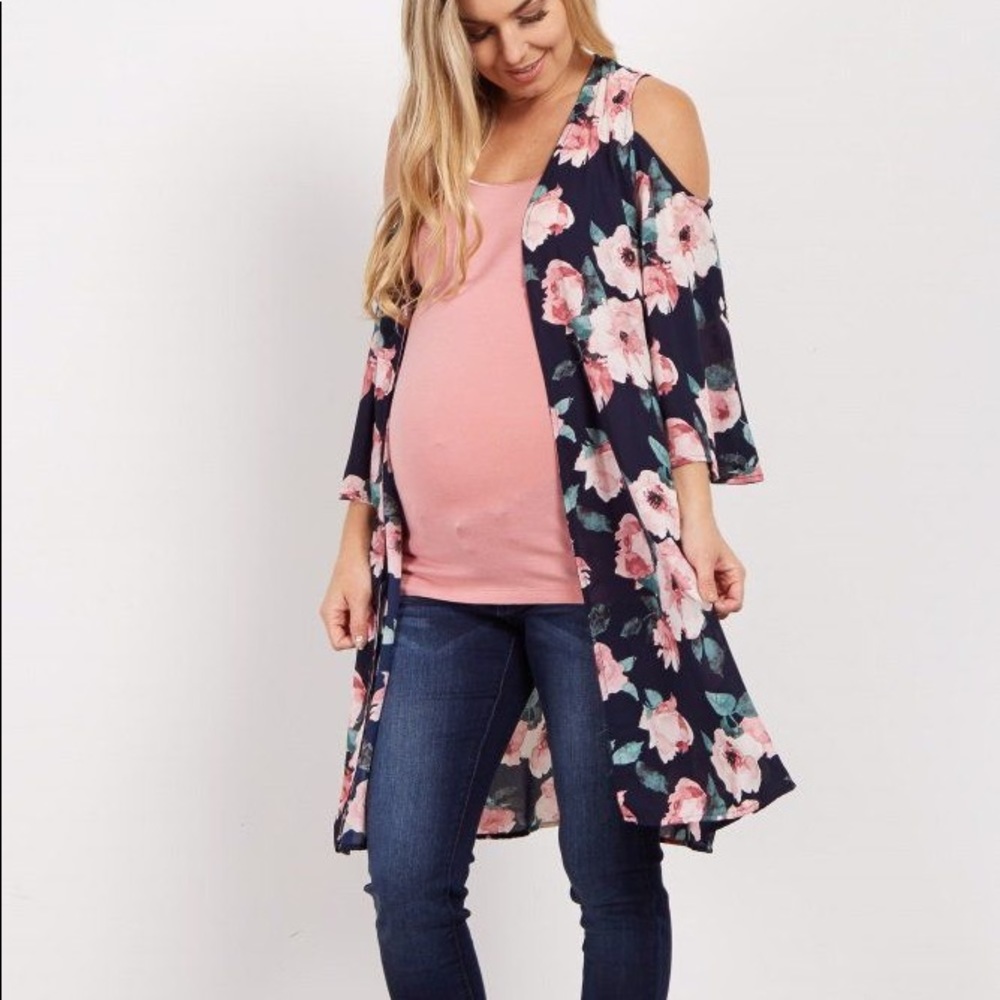 Pinkblush Navy Blue Floral Kimono